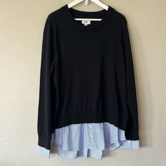 Women's Croft & Barrow® Crew Neck Twofer Sweater - Picture 2 of 10